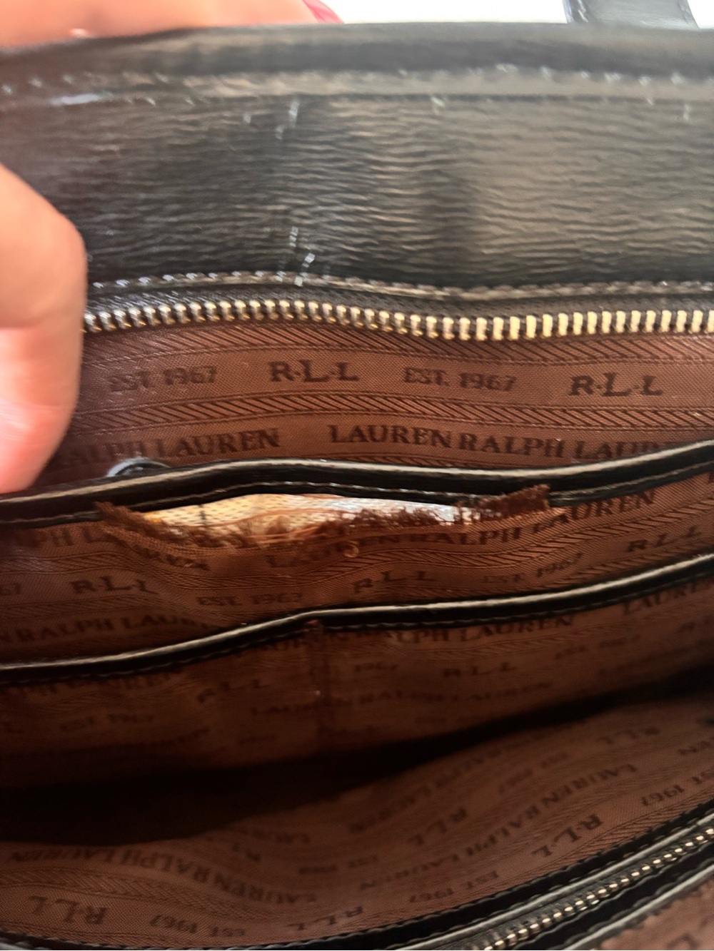 Lauren Ralph Lauren Black Leather Tote Bag - Picture 5 of 8